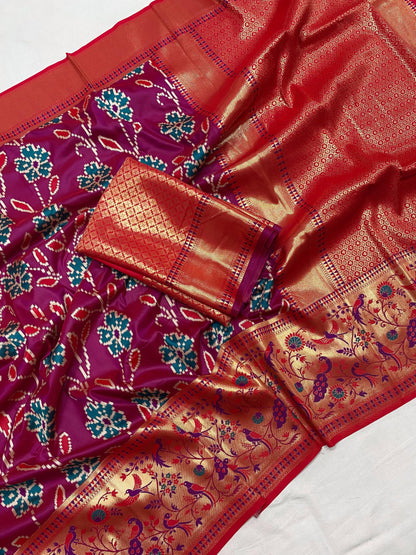 Soft Silk Saree with Patola weaving S1/SR/3/241603