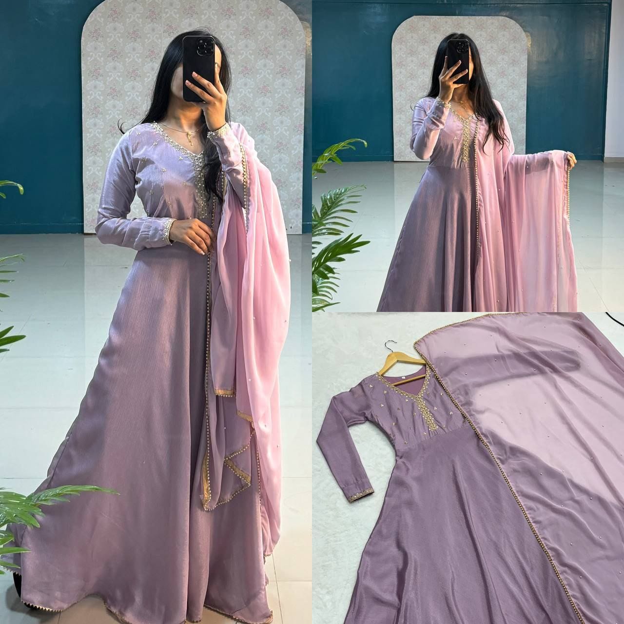 Heavy Chinnon Silk Gown S1/GN/2/242303