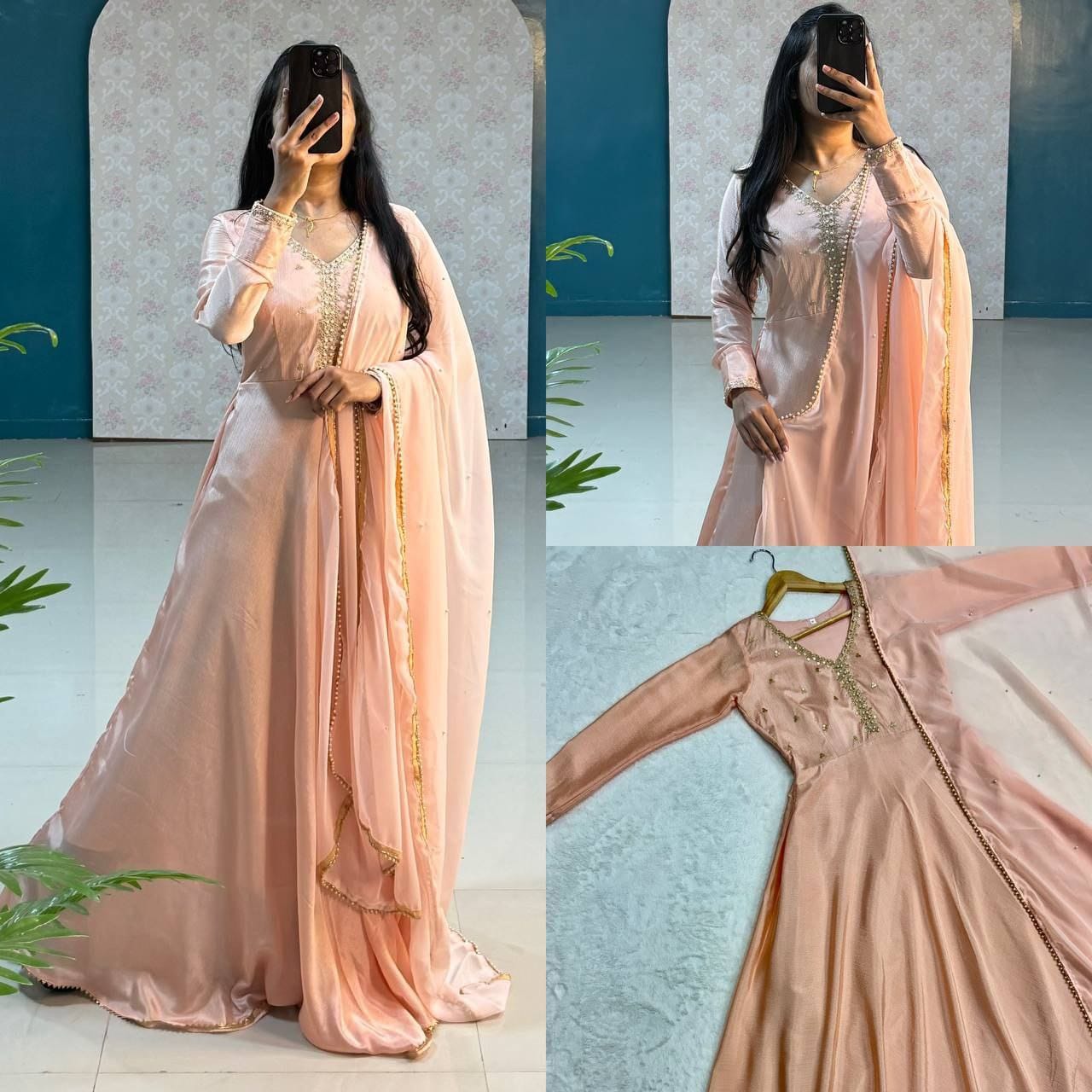 Heavy Chinnon Silk Gown S1/GN/2/242303