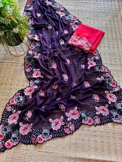 Georgette silk Saree S1/SR/1/240605