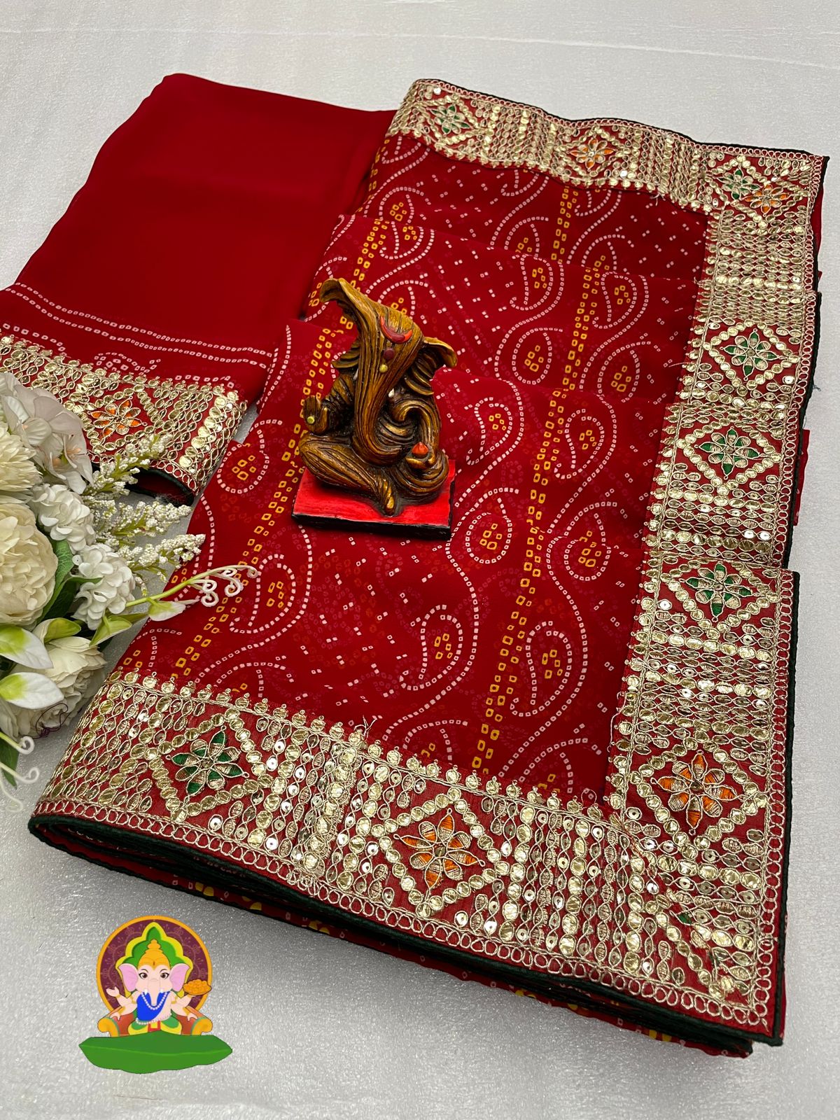 Georgette Bandhani Saree S1/SR/12/240406