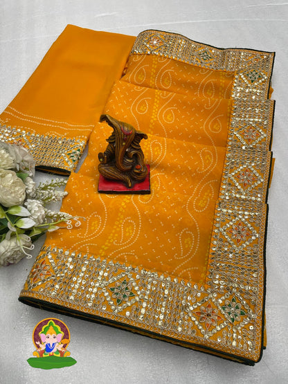 Georgette Bandhani Saree S1/SR/12/240406