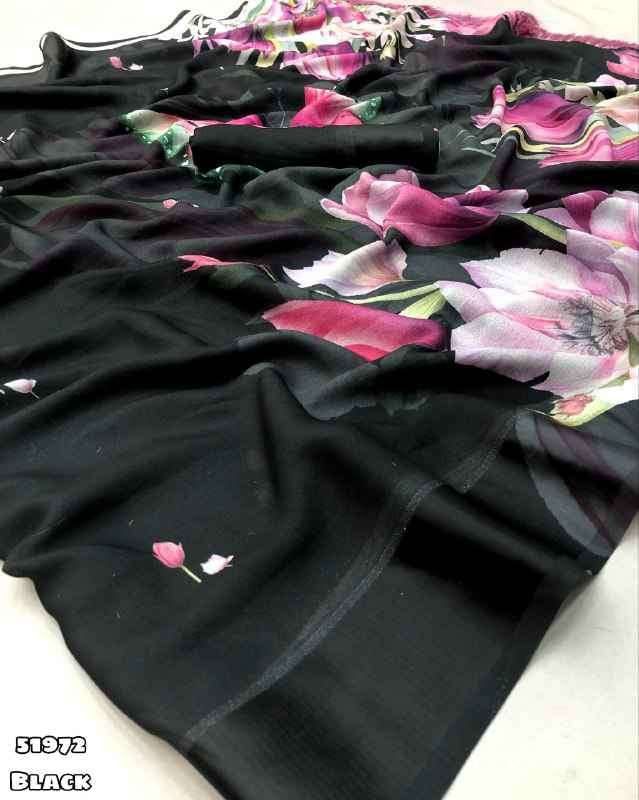 Chiffon Floral Digital Print Saree  S1/SR/3/240909