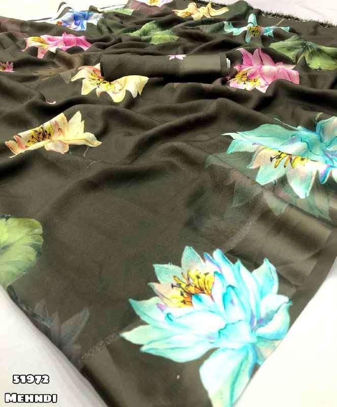 Chiffon Floral Digital Print Saree  S1/SR/3/240909