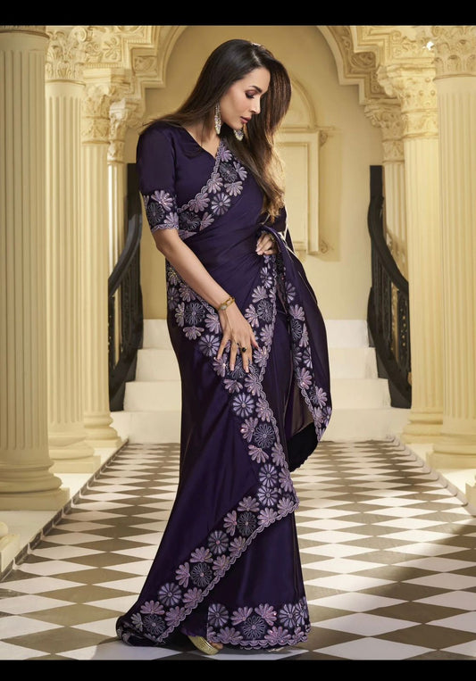 Designer Purple Silk Saree S1/SR/7/241909