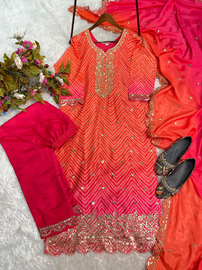 Chinnon Silk Embroidered Suit  S1/GR/1/241209