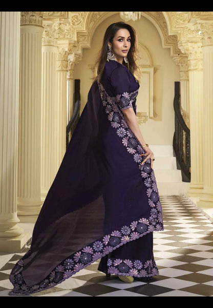 Designer Purple Silk Saree S1/SR/7/241909