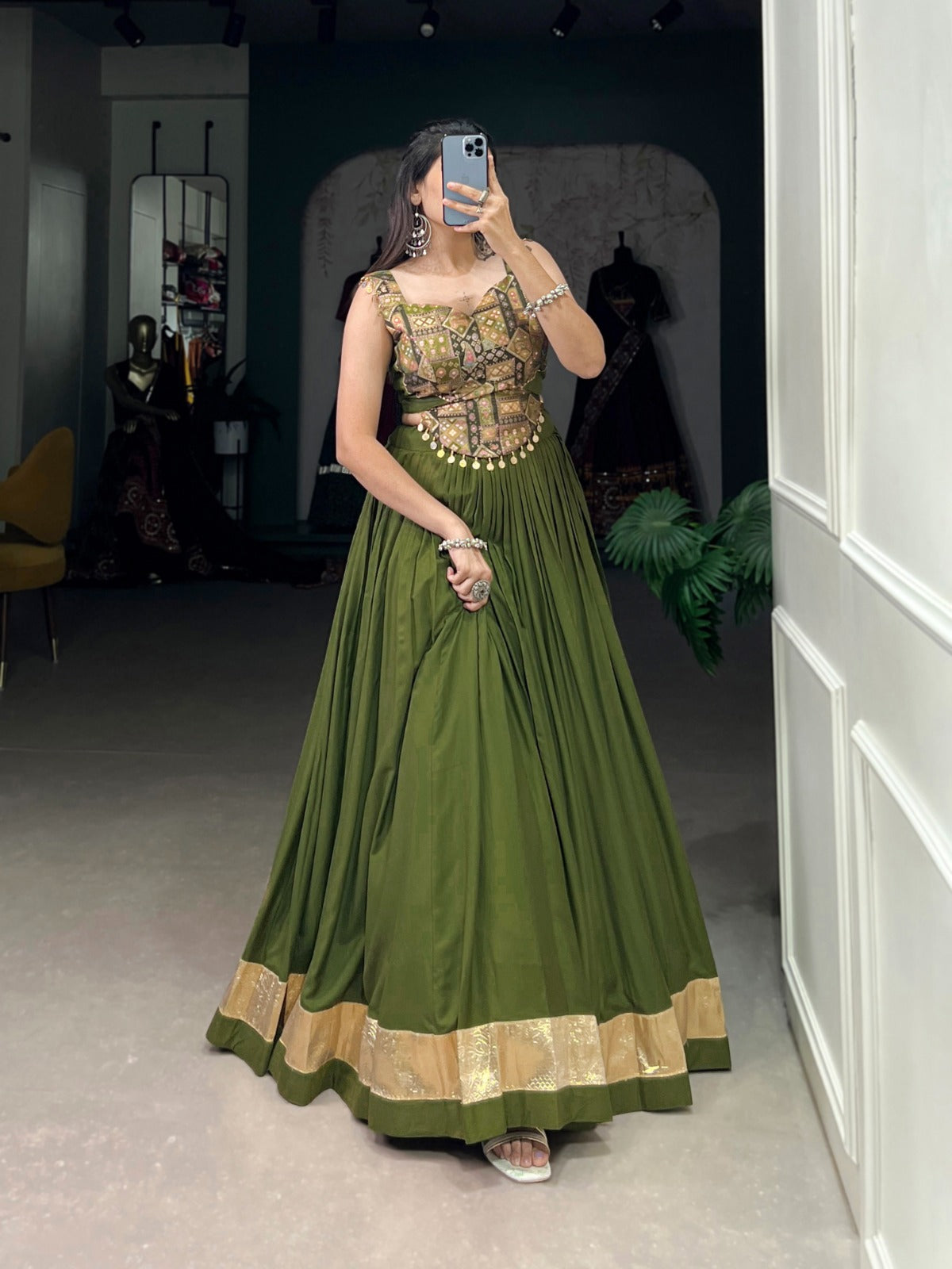 Elegant Rayon & Silk Fusion Lehenga Choli  S1/LN/3/242308