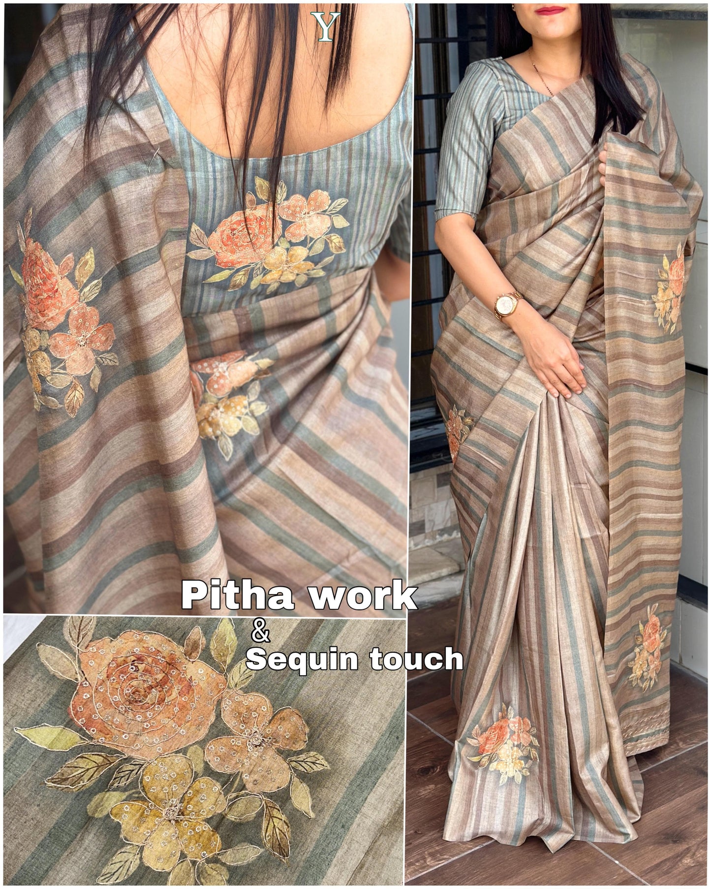 Tusser Cotton Saree - S1/SR/1/242308