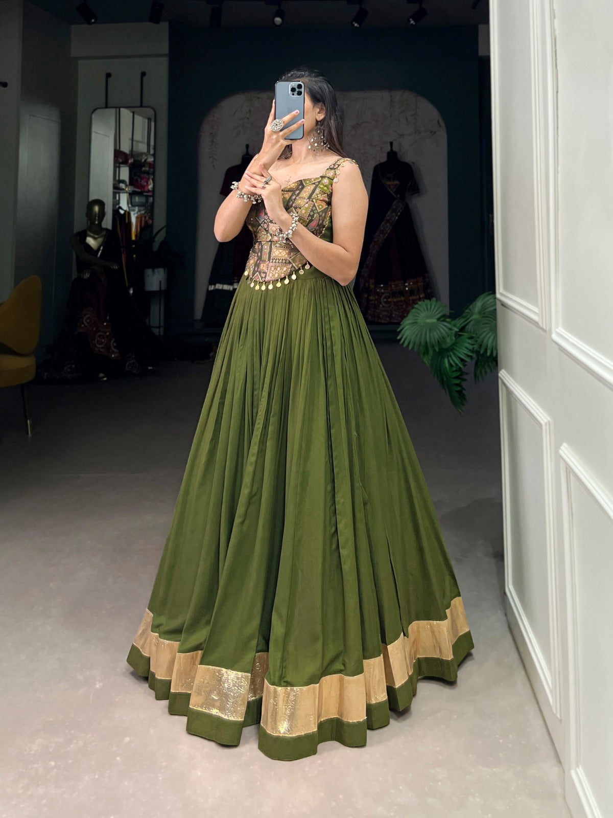 Elegant Rayon & Silk Fusion Lehenga Choli  S1/LN/3/242308