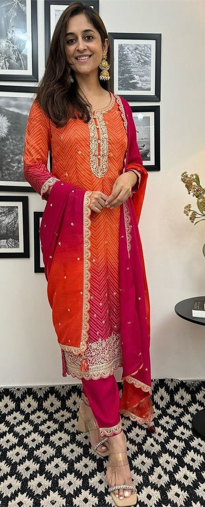 Chinnon Silk Embroidered Suit  S1/GR/1/241209